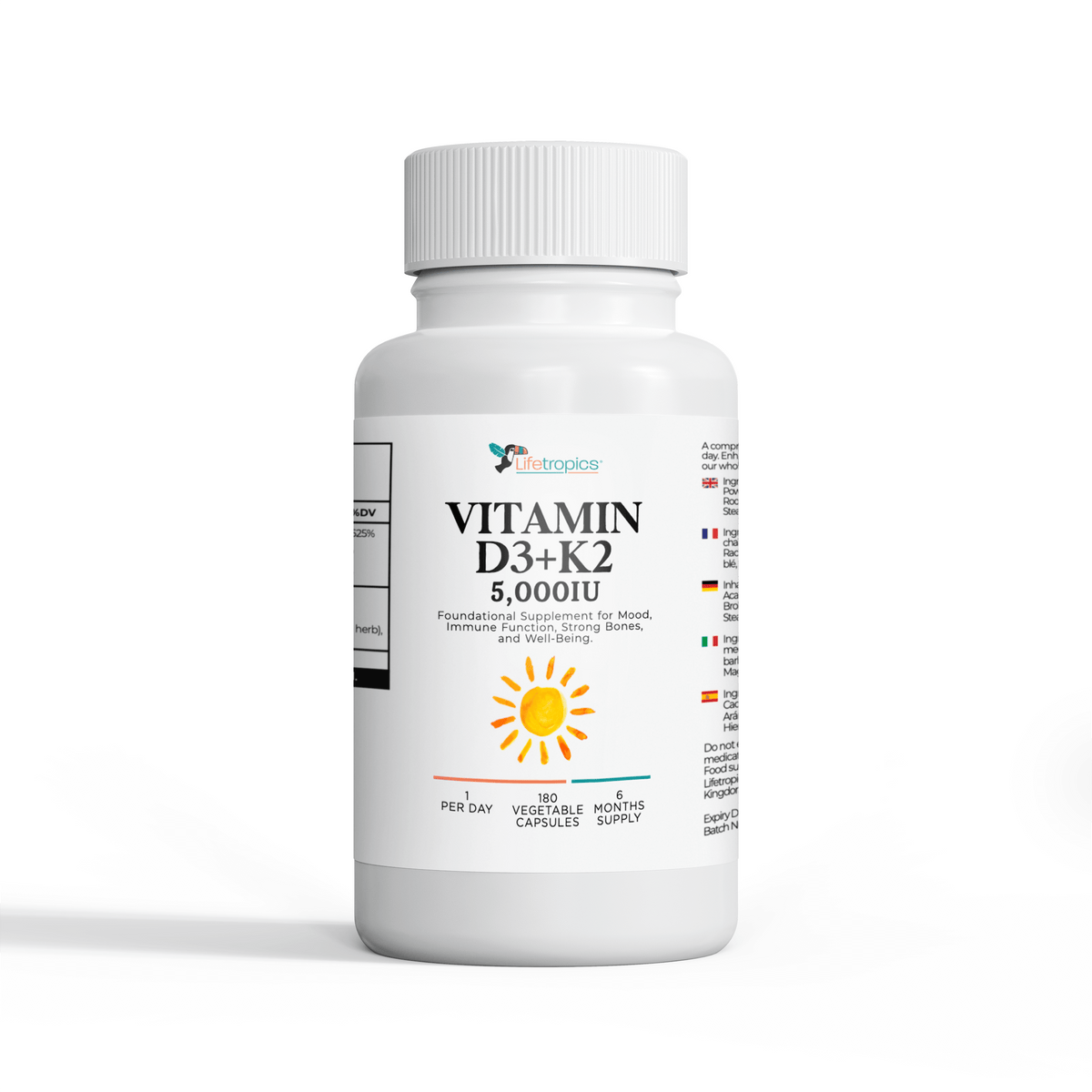 Vitamin D3 + K2 (6 Months Supply)